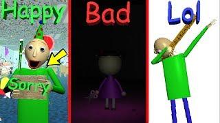 BALDI THREW ME A SURPRISE PARTY WHEN I HAD ALL THE WRONG ANSWERS?! [ALL ENDINGS] | Baldi's Basics