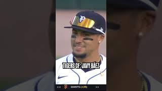 Javy Báez first career start in the outfield! #JavyBáez #Tigers #MLB