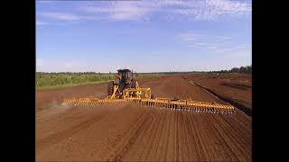 Milled Peat Harrower MPH-18 MH working on peat field