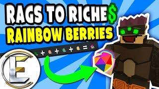 Rainbow Berries? | Unturned Roleplay Rags to Riches Reboot #23 - Farming Rainbow Berry (RP)