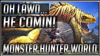 OH LAWD HE COMIN! Monster Hunter World Greatest Jagras Reactions