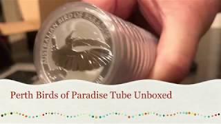 Unboxing a tube of Perth Mint's Bird of Paradise Silver Coins