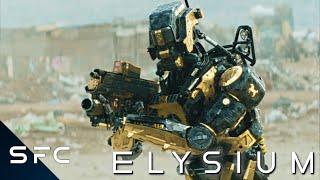 Elysium Movie Clip | Full Robot Fight Scene | Matt Damon | Diego Luna