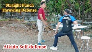 Straight Punch Throwing Defense - Aikido Self-defense #aikido #selfdefense