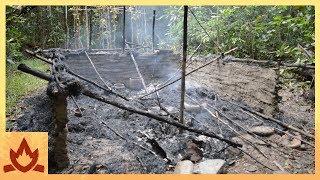 Primitive Technology: Hut burned down, built new one