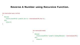 C Program To Reverse a Number using Recursion