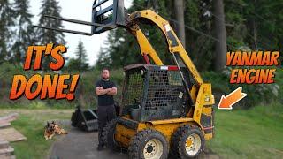 Finishing the Cat skid steer project!  Perkins 3034 to Yanmar engine swap