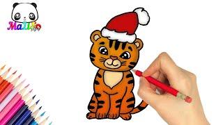 Как нарисовать ТИГРА! How to draw a Tiger Easy! Новогодние рисунки!