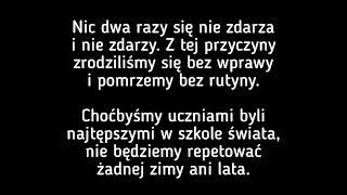 sanah - "Nic dwa razy się nie zdarza" (W. Szymborska) (Tekst/Muzyka)