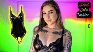 4K Leather Bodysuits Transparent Try ON | Alanah Cole Fashion