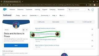 Combine Variables and Data Elements || Data and Actions in Flows || Flow Fundamentals Superbadge