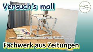 Fachwerkhäuser aus Zeitungspapier - Experimente für Kinder - DIY