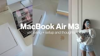 M3 MacBook Air | aesthetic unboxing + setup and review