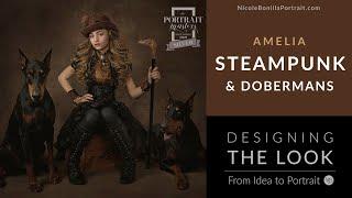 Fine Art Portrait Photography of Steampunk Amelia & Dobermans with Canon EOS R