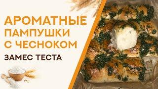 Замешиваем тесто на ПАМПУШКИ с чесноком | Школа хлеба Ольги Войновой | рецепт