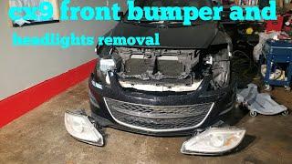 how to remove mazda cx9 front bumper and headlights