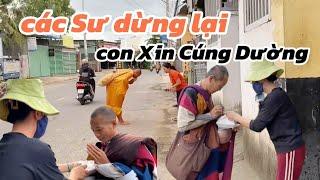 Quá HỮU Duyên Và Bất Ngờ Chị Phật Tử Đã Nhiều Năm Luôn Luôn Nấu Cúng Dường Các Sư Khi Đi Ngang Qua