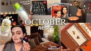 OCTOBER RESET  Romanticising fall monthly favourites  room makeover, planner setup skincare 🫧