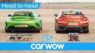 Mercedes-AMG GT R vs Nissan GT-R: DRAG RACE, ROLLING RACE & BRAKE TEST | Head-to-Head