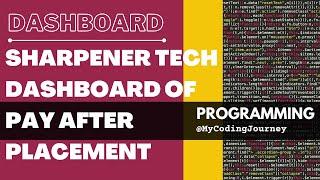 Dashboard of Sharpener Tech | Pay after Placement