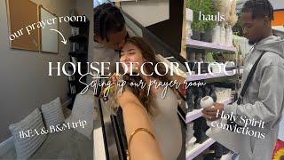 COME HOUSE DECOR SHOPPING WITH US - VLOG | Setting up our Prayer Room // B&M Haul // IKEA Trip