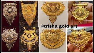 22k Gold Mangalsutra Pendant Designs With Weight And Price //trisha gold art