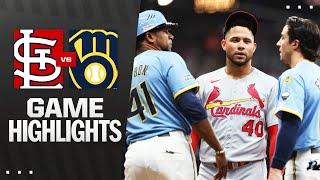 Cardinals vs. Brewers Game Highlights (6/13/25) | MLB Highlights