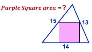 Can you find area of the Purple Square? | (Triangle) | #math #maths | #geometry