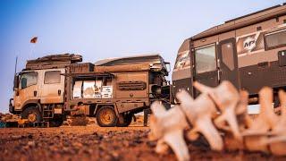 GETTING AIR in OUR ISUZU NPS 4X4 + 25 FOOT CARAVAN - THE SIMPSON DESERT - Part 2 - EAST to WEST