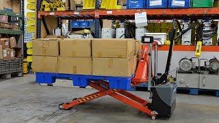 Semi-Electric Scissor Lift Pallet Truck (aka "Thork-Lift")