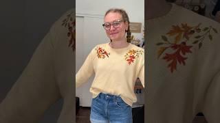 Hand embroidering a knit sweater 