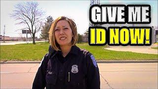 (GIVE ME ID) Police Officers Make A BIG Mistake!! I.D. Refusal - First Amendment Audit FAIL