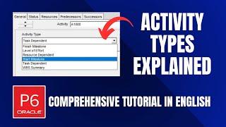 How different activity types works in Primavera P6?