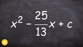 Find the value of c that completes the square with fractions