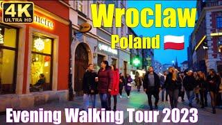 Wroclaw Poland  2023 Beautiful Evening Walking Tour 4k 60 FPS #poland #wrocław #2023