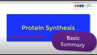 Biology Bugbears Protein Synthesis-Leaving Cert Biology Basic Summary