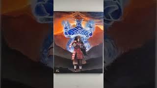 Uchiha Madara Semi-Realistic Oil Painting #shorts #madarauchiha