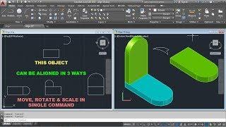 AutoCAD Align Command Tutorial Complete | Move, Rotate & Scale Objects using Single Command