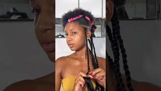 Trying yarn braids for the first time  better than braiding hair?? #yarnbraids #nobraidinghair