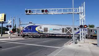 Amtrak California San Joaquin train 717 passing McKinley Ave Fresno ca