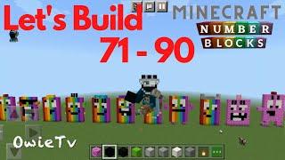 Minecraft Numberblocks Building and Counting 71 - 90 | Let's Build with Owie