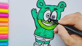 Рисуем мишку Гумми Бер / draw a gummi bear / coloring / Раскраска