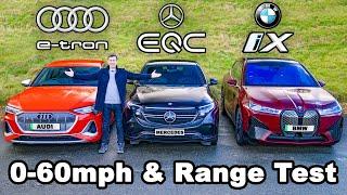 BMW iX v Audi e-tron v Mercedes EQC review & RANGE TEST!