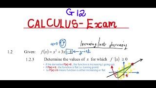 Calculus grade 12 Exam Questions
