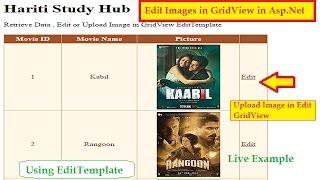 Upload Image  in GridView Edit Mode and display in Asp.Net C# | Hindi | Online Tutorials