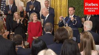 Hillary Clinton Receives Standing Ovation As President Joe Biden Awards Her The Medal Of Freedom