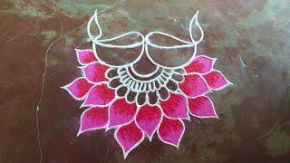 Deepak Rangoli Design  Diwali Rangoli  Beautiful Rangoli Design  @rangolidesigns @saptrangi 