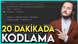 20 Dakikada Kodlama Öğrenmek | Yazılım Size Göre mi? | Python Temel Mantığı