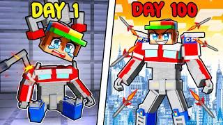 100 DAYS as a TRANSFORMER in Minecraft!