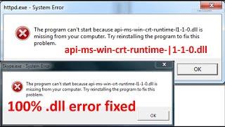 api-ms-win-crt-runtime-|1-1-0.dll is missing from your computer | Dll is missing